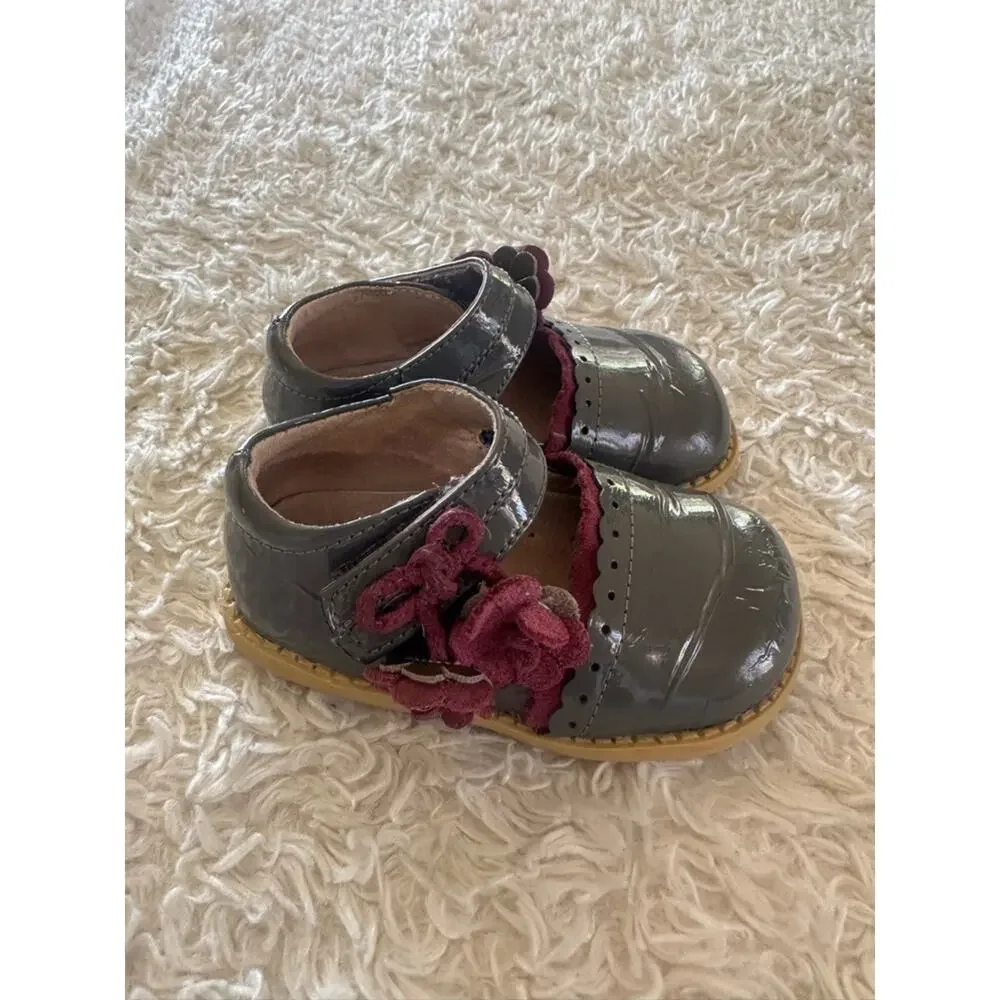 Livie & Luca Bluebell Mary Janes Grey Patent Leather Toddler Girls Size 5